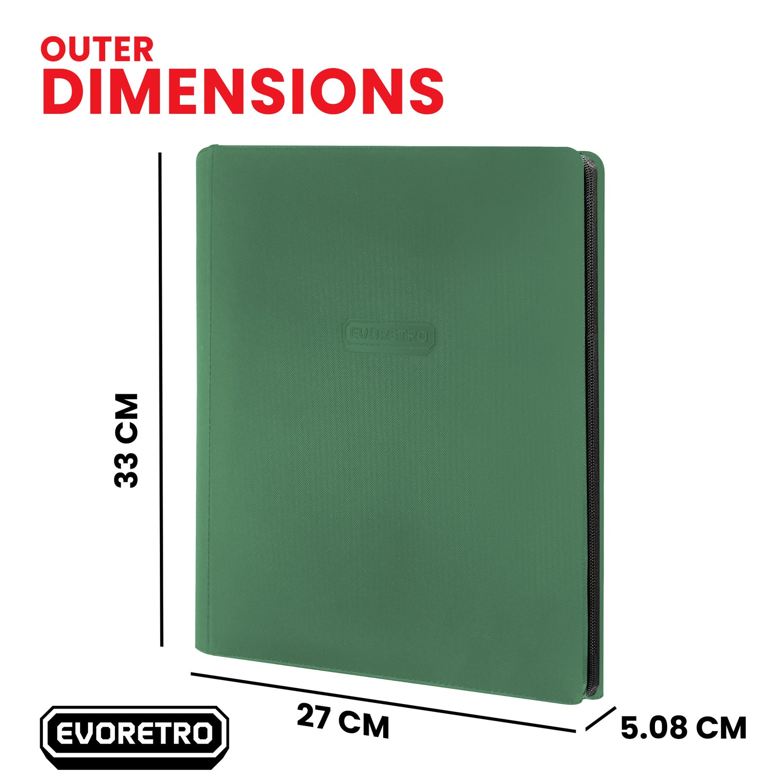 EVORETRO 9-Pocket Zip-Up Trading Card Binder for 360 cards