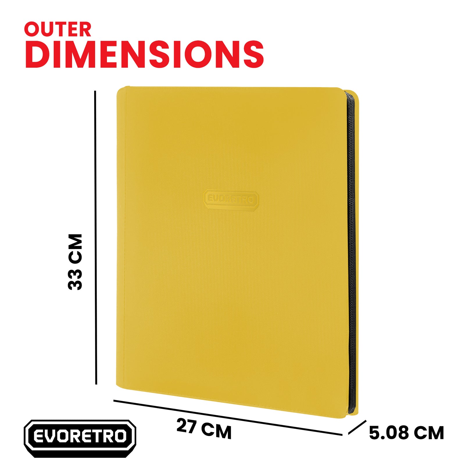 EVORETRO 9-Pocket Zip-Up Trading Card Binder for 360 cards