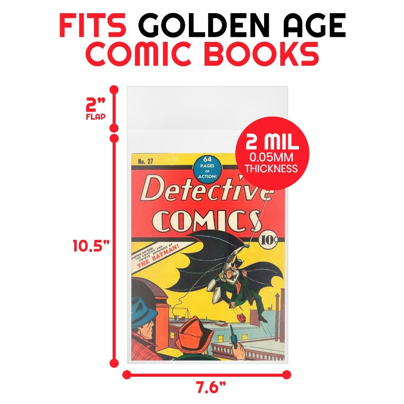 500 Golden/silver Age Comic Bags + Boards 195.mm.x10.1/2.self - Foto 4