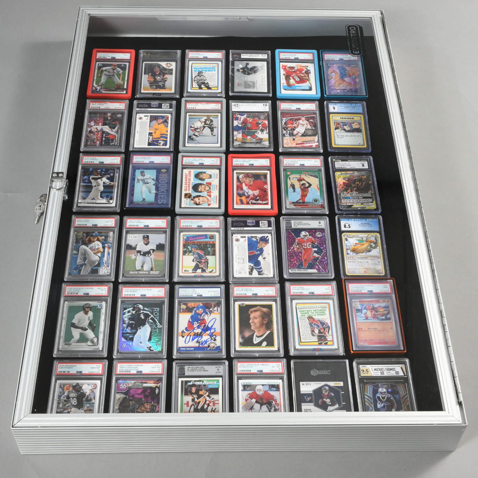 lockable card display case Silver Lockable Aluminum Display Case for Trade Shows