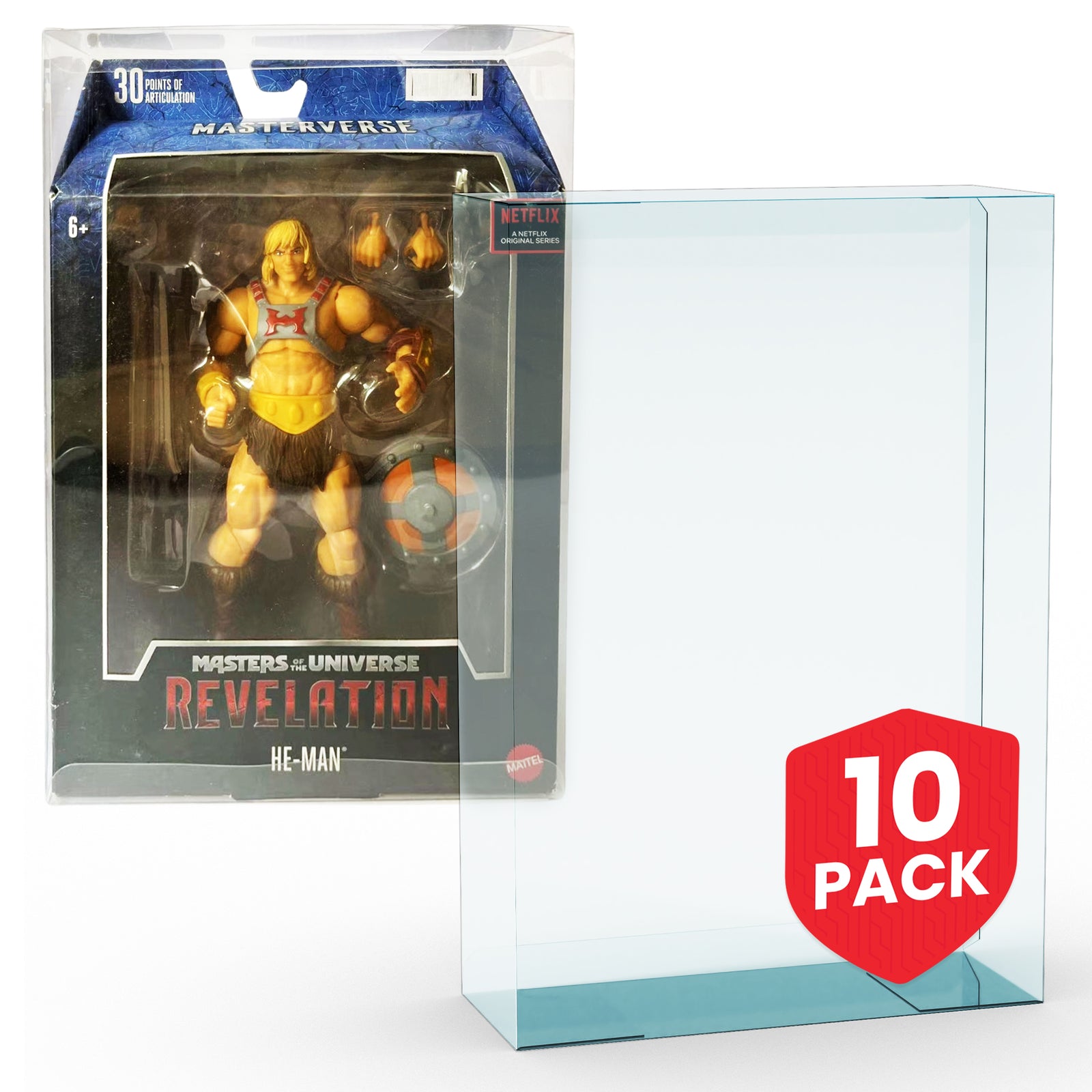 EVORETRO Display Case Protector for Master of The Universe Revelation Battle Armor 18.3x7.2x27 with Hanger pack of 10 Delivery