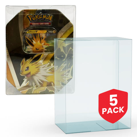 EVORETRO Display Case Protector for Pokemon Medium tin 11.7x7.5x15.4 PET Pack of 5