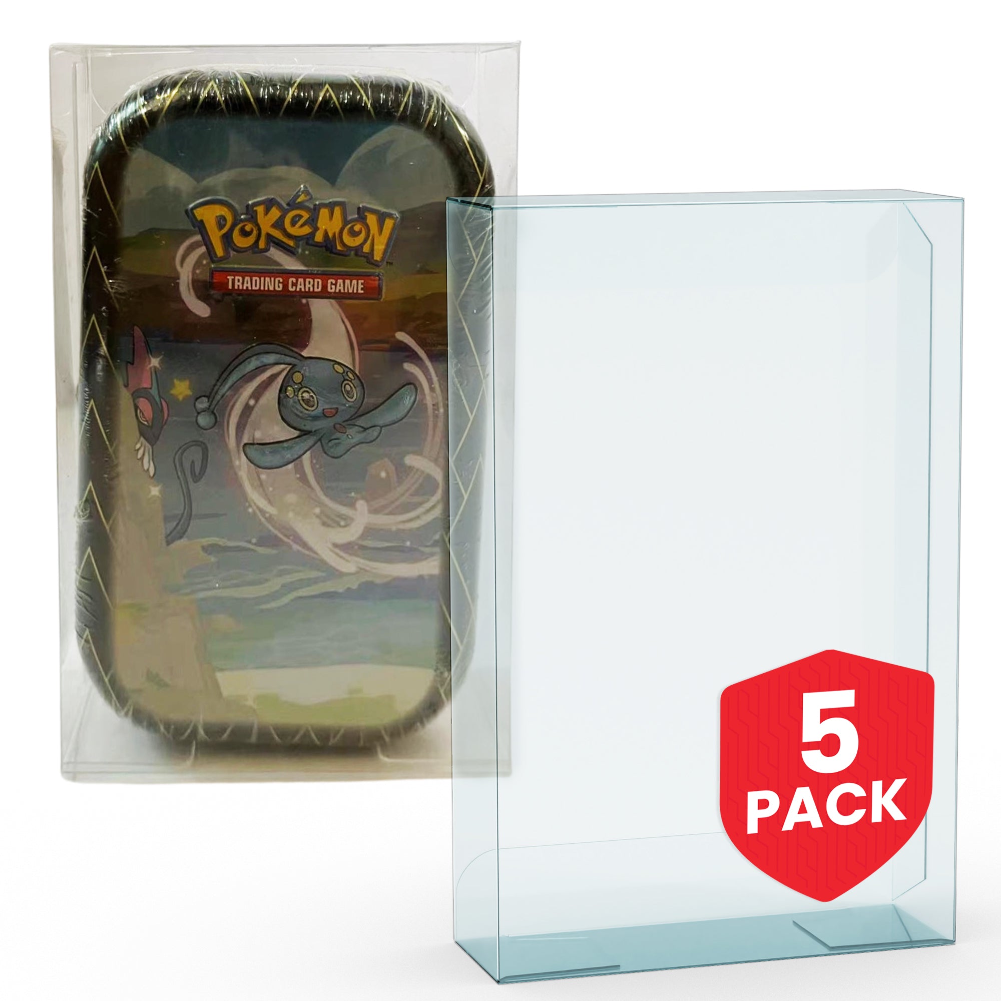 EVORETRO Display Case Protector for Pokemon Small tin 8x2.8x12.5 PET Pack of 5