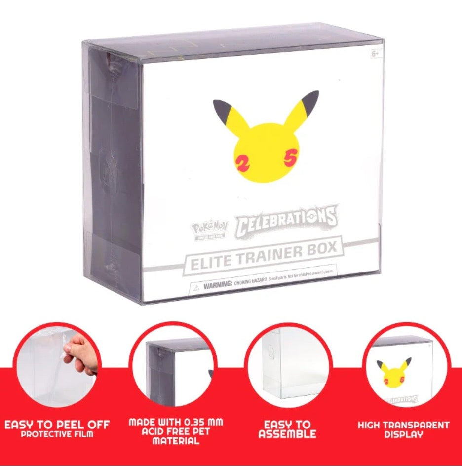 Pokémon Elite Trainer Box packaging with Pikachu illustration on a white background