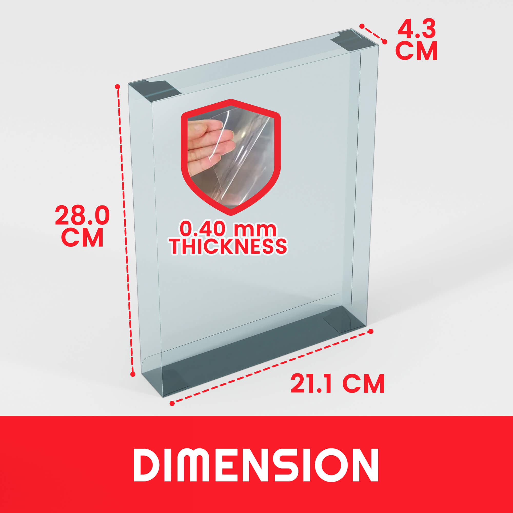 Display Case Protector for Clamshell Spider Man Marvel's 21x4x27.9 PET Protector Pack of 10