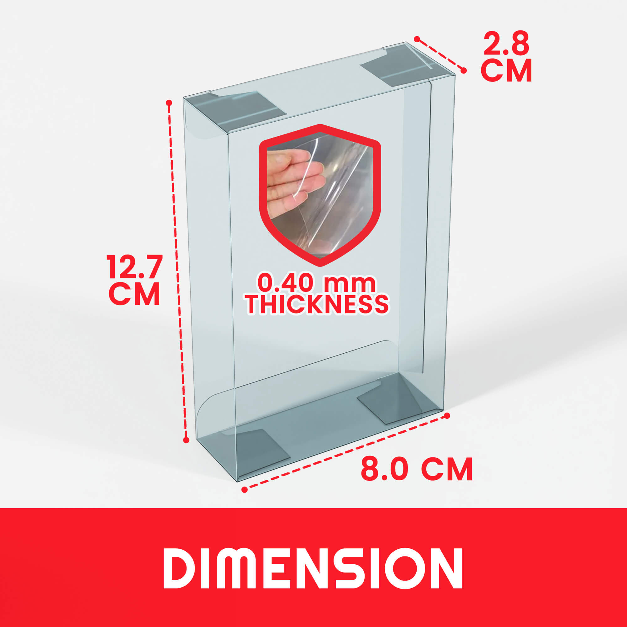 Protection de vitrine EVORETRO pour Pokémon Petite boîte 8x2,8x12,5 PET Lot de 5