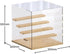 5-Tier Acrylic Display Case – 32.2 x 32 x 32 cm | Crystal Clear Visibility, Wooden Shelves