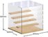 5-Tier Acrylic Display Case – 32.2 x 32 x 32 cm | Crystal Clear Visibility, Wooden Shelves