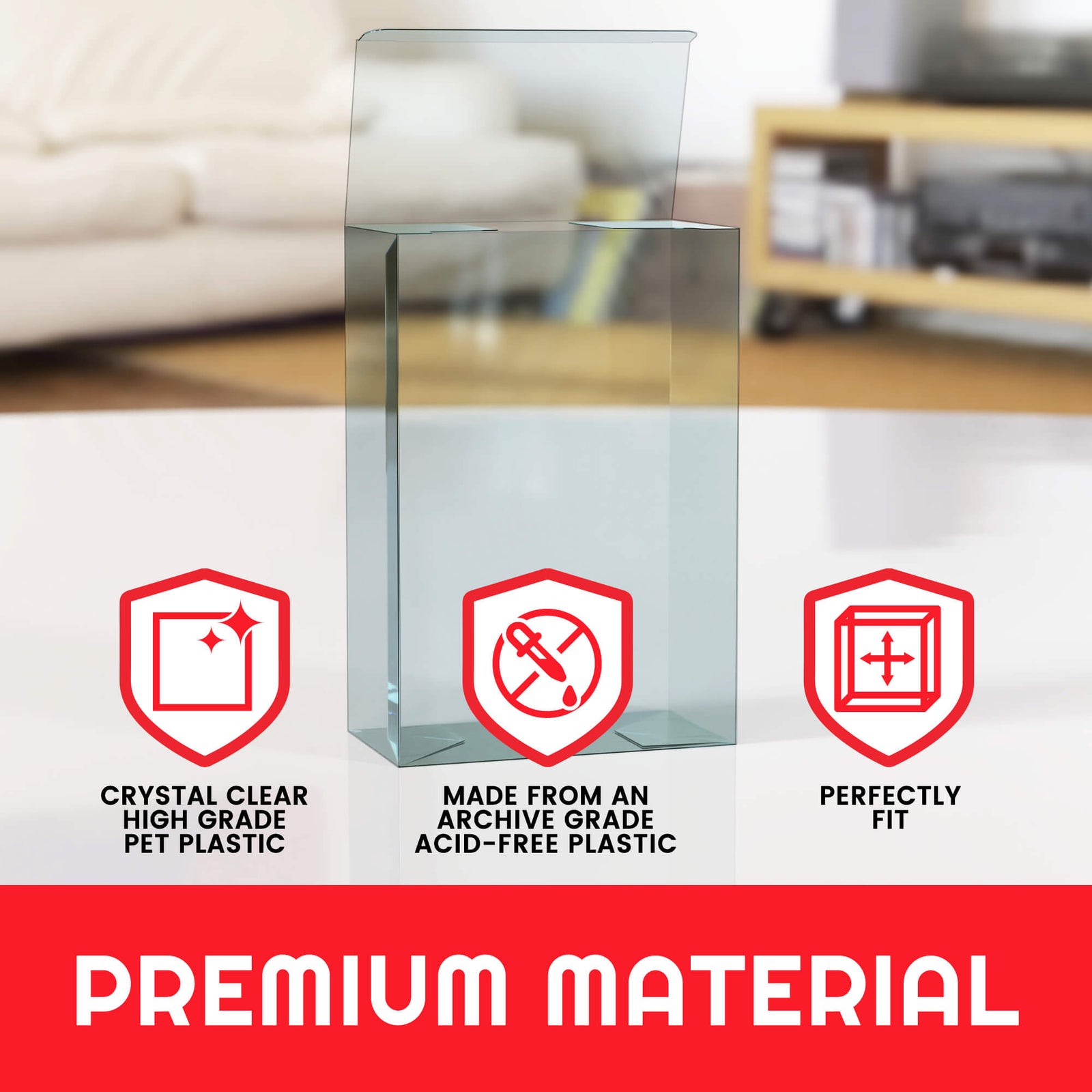 Display Case Protector for Small amiibo 12.9x7x19 PET Protector Pack of 10