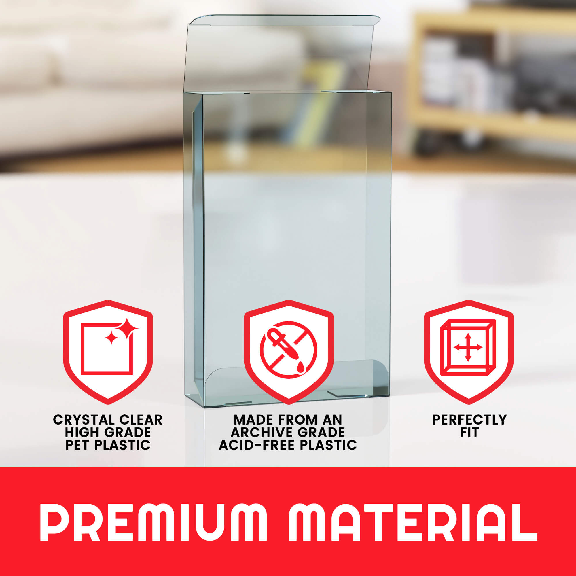 Protection de vitrine EVORETRO pour Pokémon Petite boîte 8x2,8x12,5 PET Lot de 5