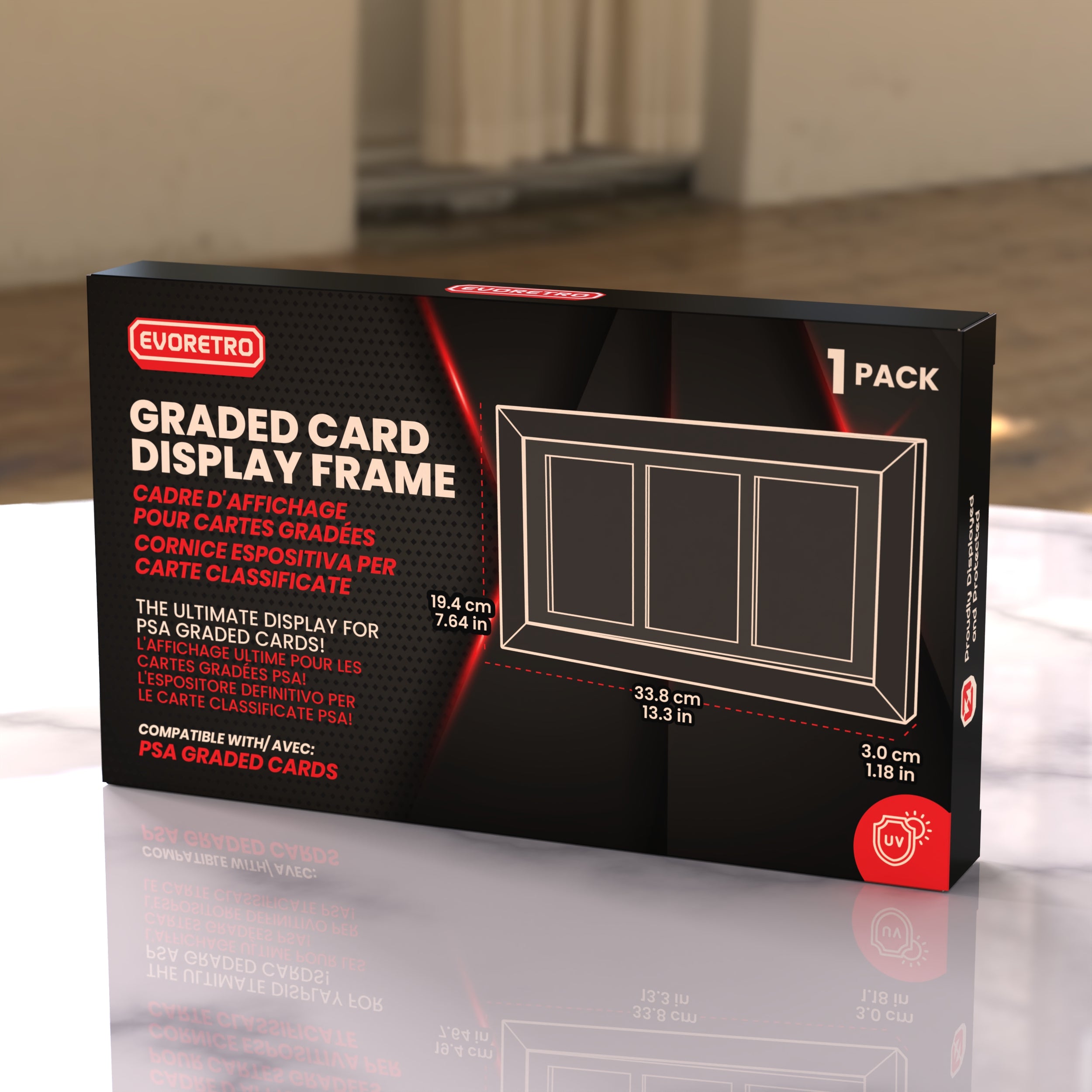 Premium PSA Graded Wooden Frame Display with UV Glass