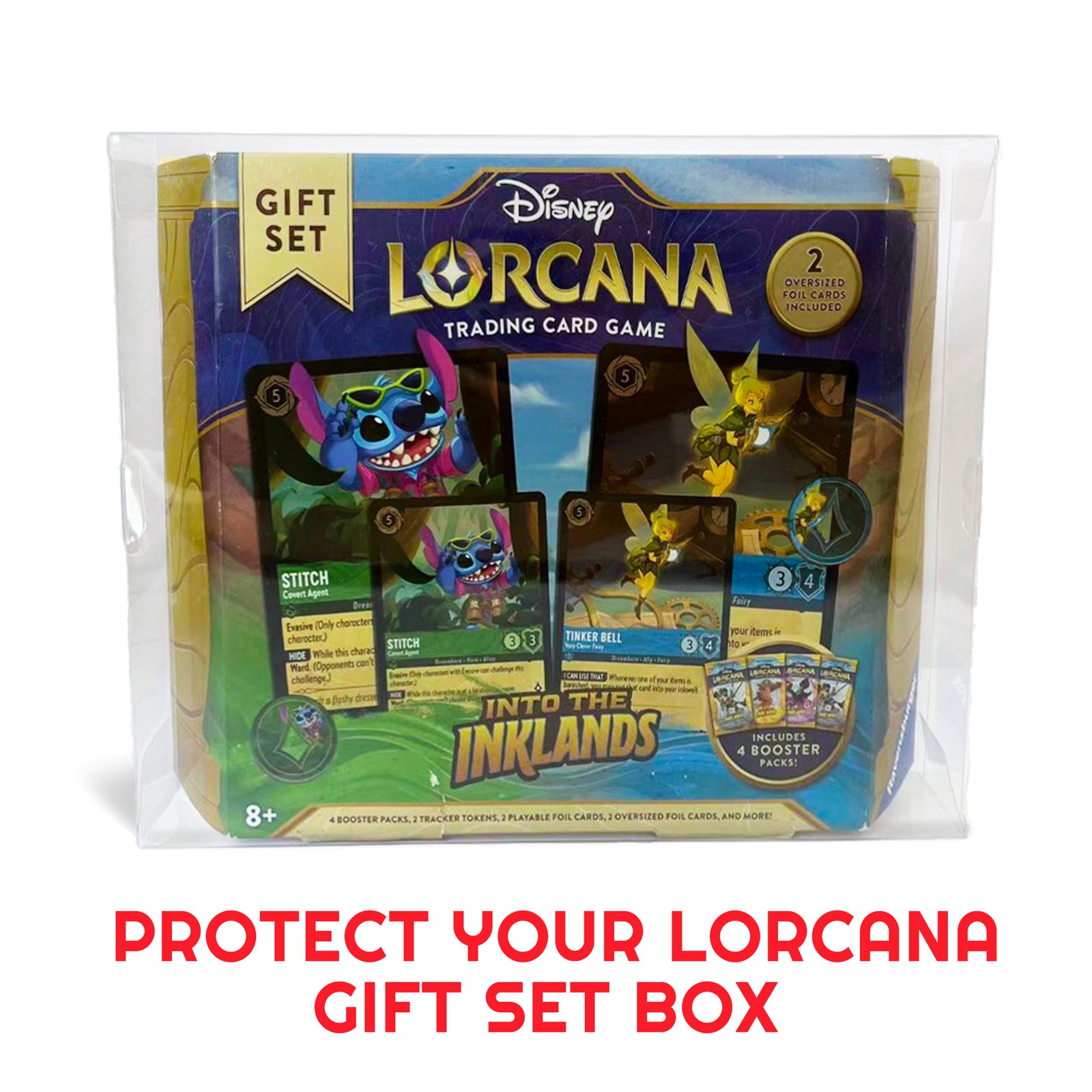 Coffret cadeau Lorcana Into the Inklands, protection de vitrine EVORETRO, lot de 2