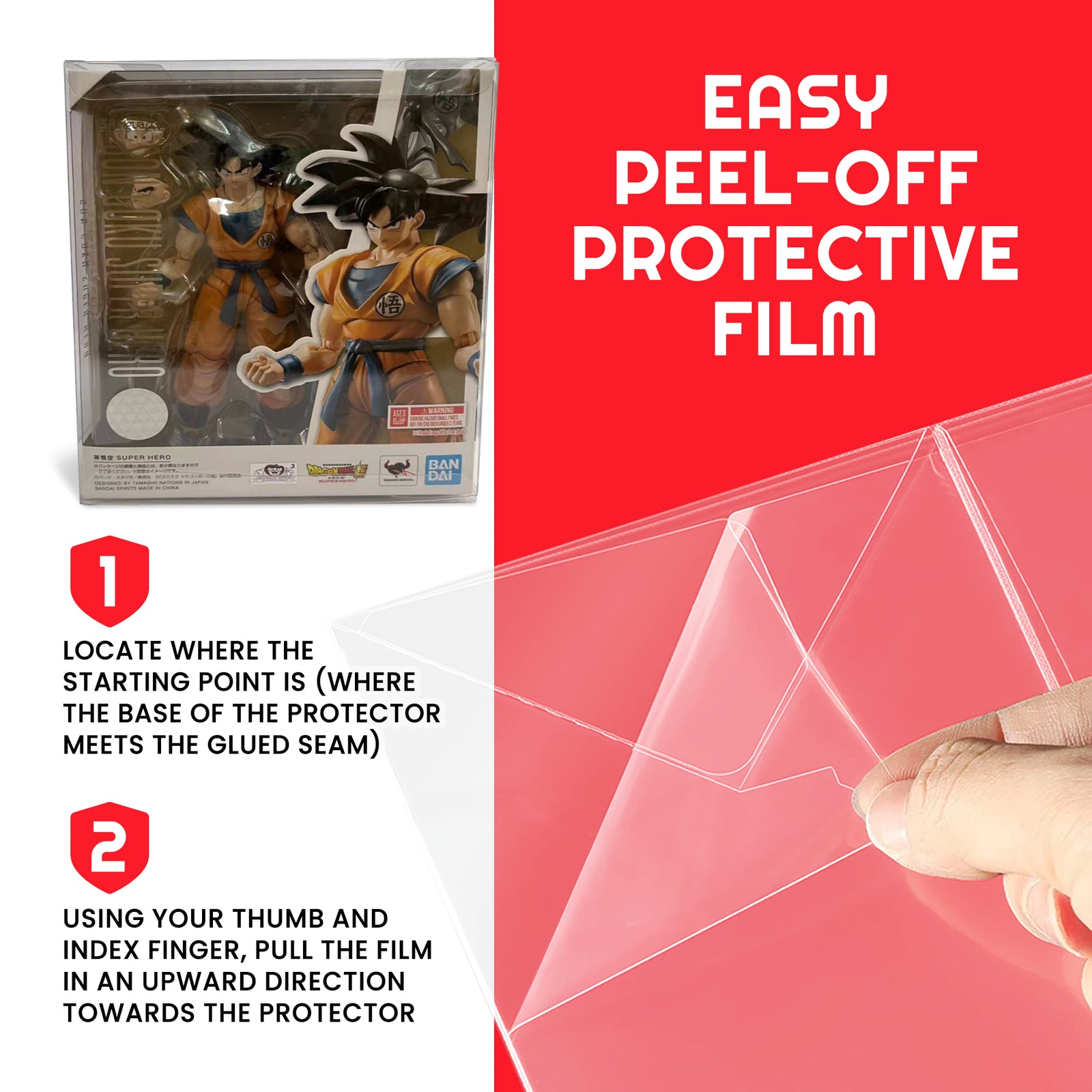 EVORETRO Display Case Protector for SH Figure Son Goku Super Hero PET Protector Pack of 10 Delivery