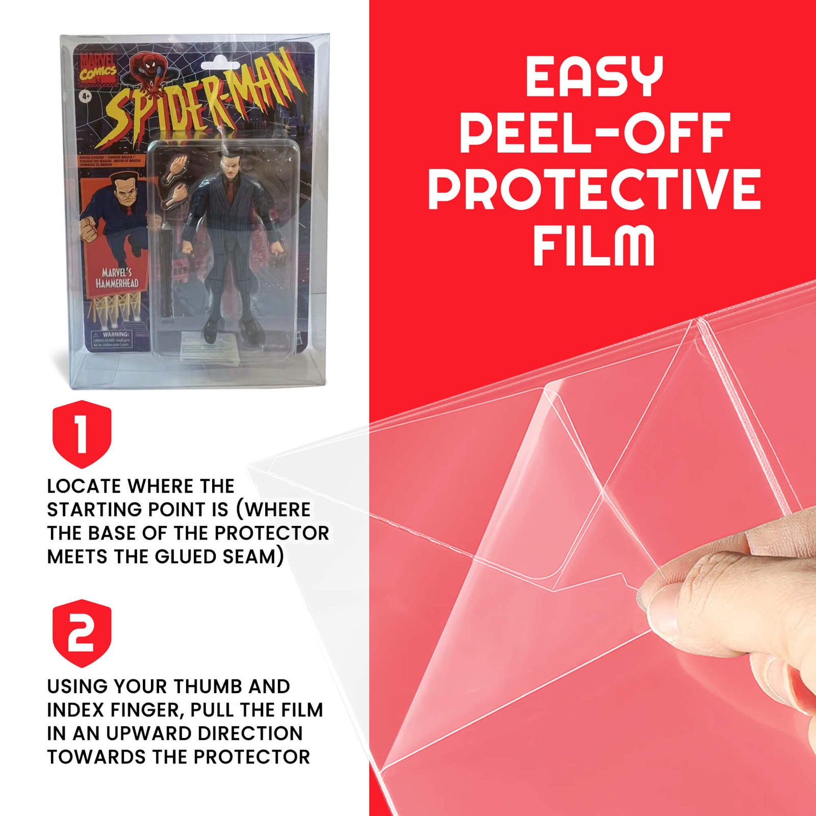 Display Case Protector for Clamshell Spider Man Marvel's 21x4x27.9 PET Protector Pack of 10