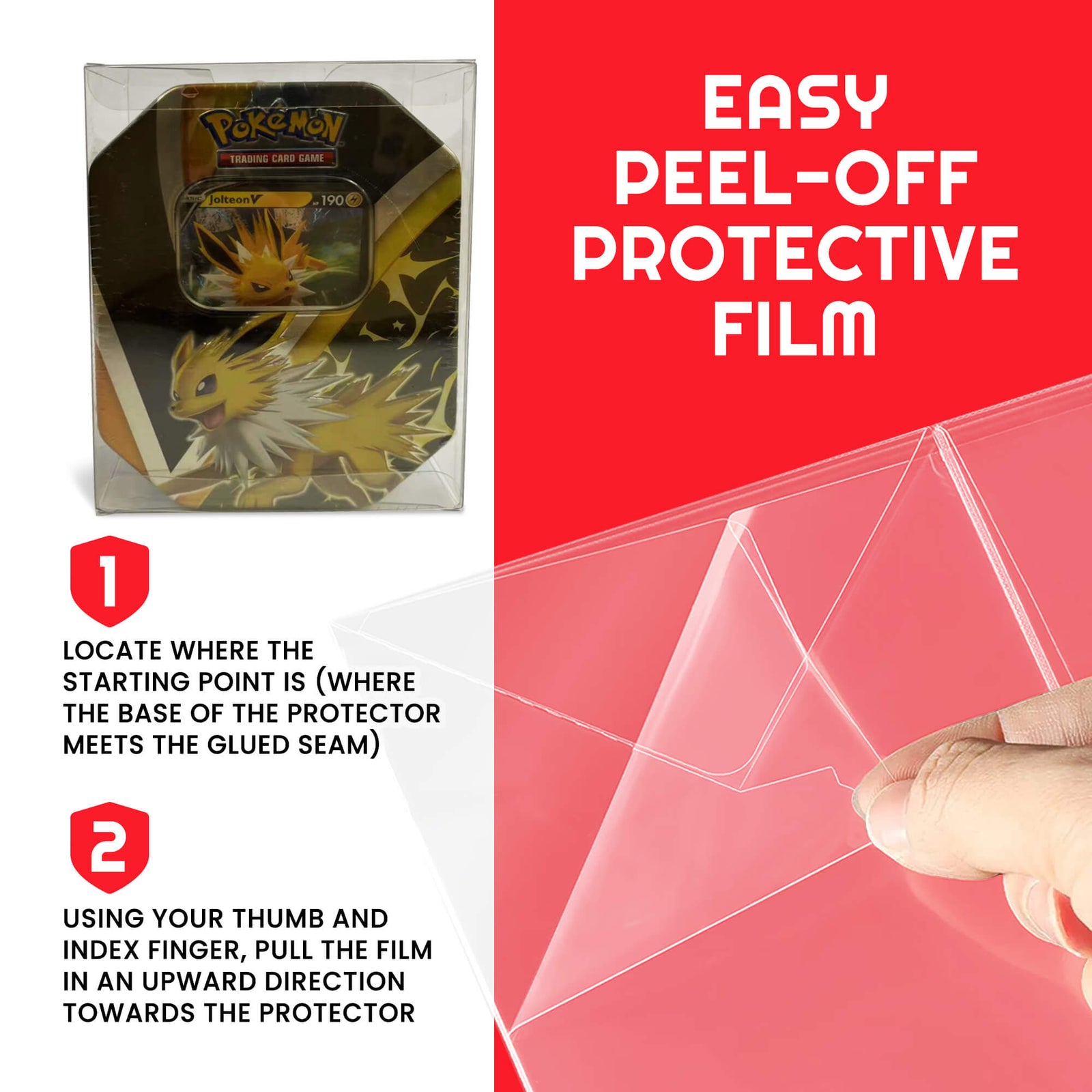 Protection de vitrine EVORETRO pour Pokémon Boîte moyenne 11,7 x 7,5 x 15,4 PET Lot de 5