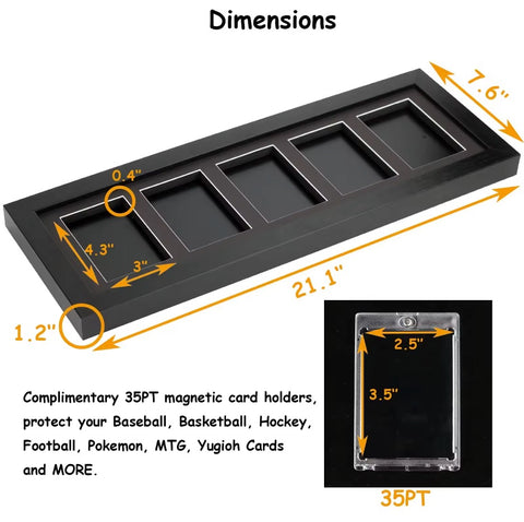 Card Wooden Display Frame with 5 Slots - magnetic holder Delivery