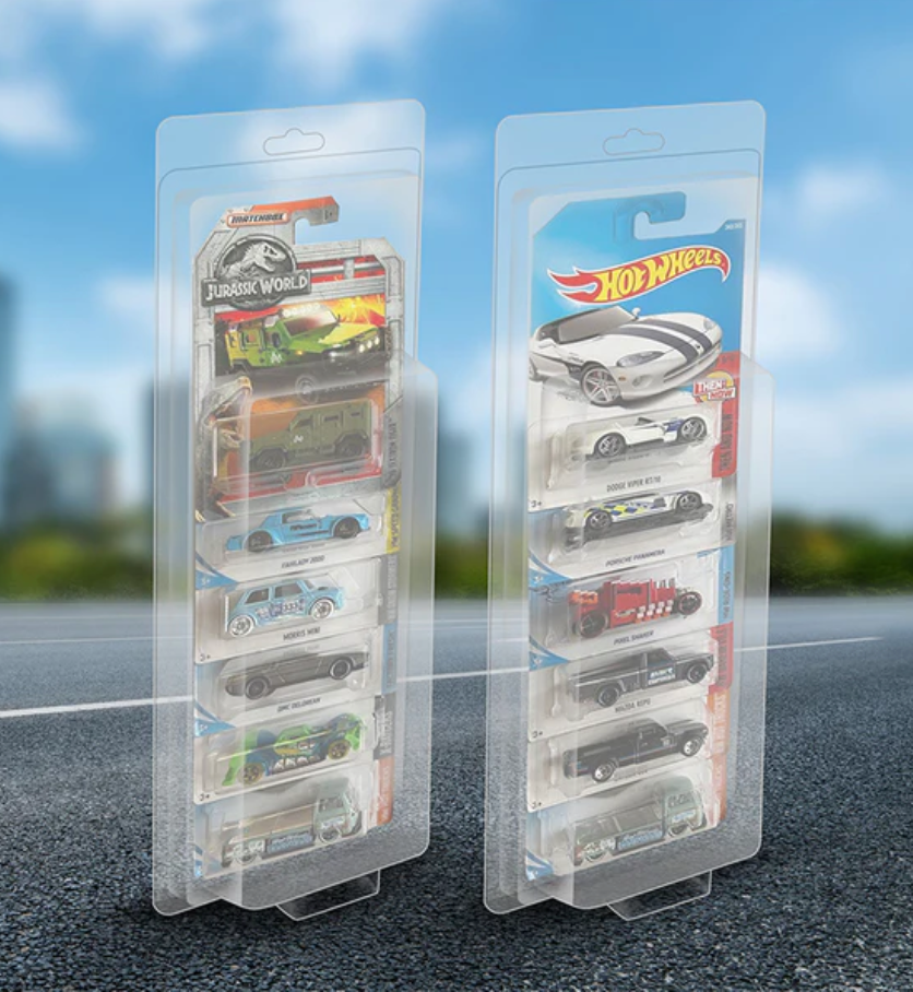 Mainline Diecast Car Protector 5-Pack – Crystal-Clear 5-Slot Display Cases for Hot Wheels & 1/64 Scale Vehicles