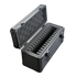 Front view of 15-slab case, open and empty
