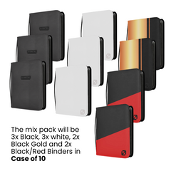 Mix 10 Shield+ Top Loader Binder 3 Black, 3 White, 2 Black/Gold 2 Black/Red