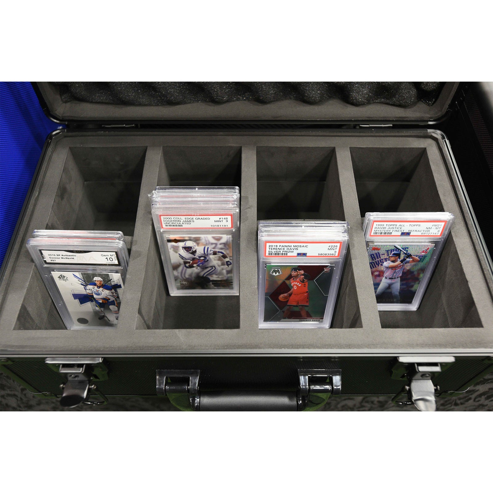 Coffret gradué en aluminium à 3 rangées pour 90 dalles avec système à clé