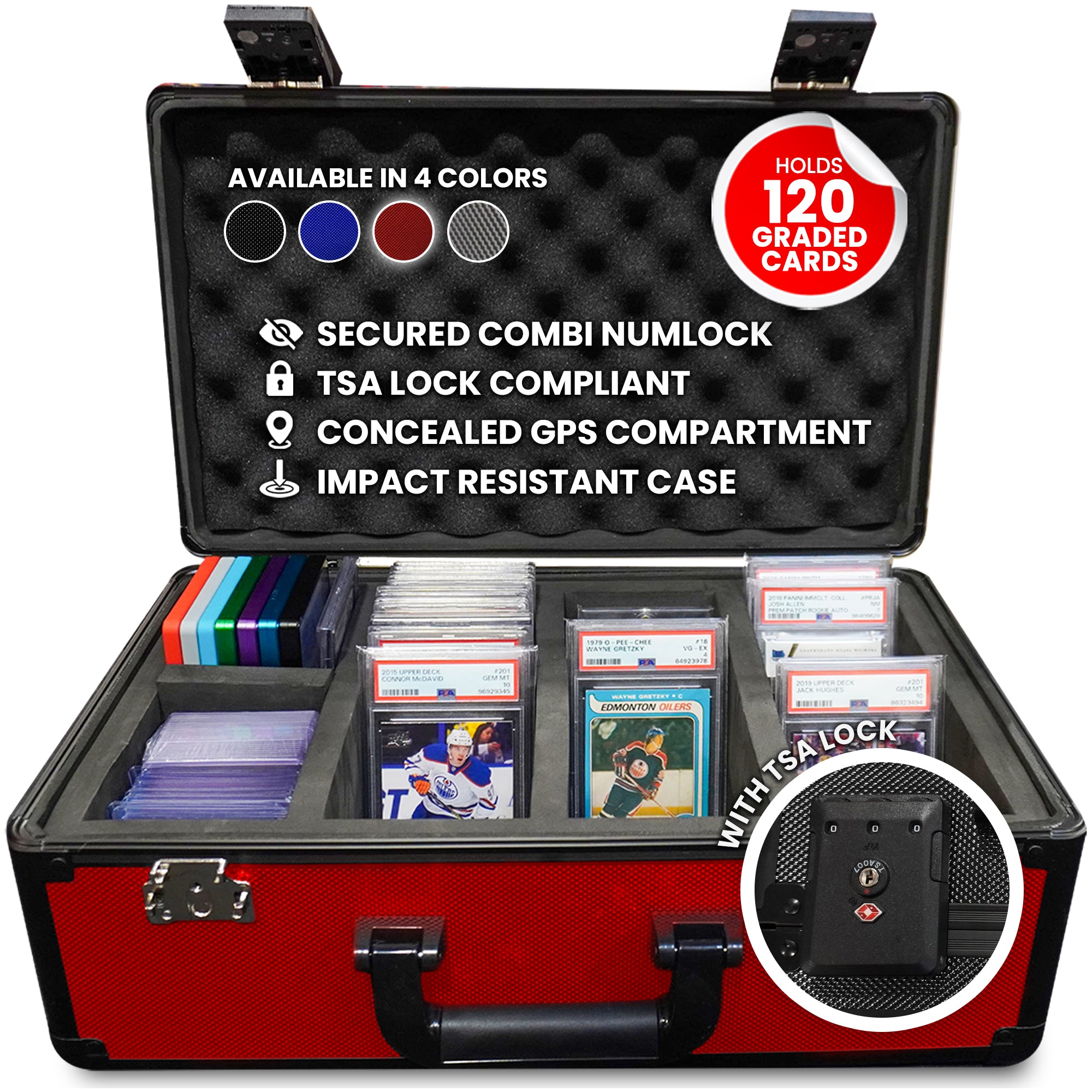 Card Storage X-Large Graded Box With Combo Lock - 4-Row Organizer For PSA Slabs & Toploaders Trading Card Storage Box Card Storage X-Large Graded Box With Combo Lock - 4-Row Organizer For PSA Slabs & Toploaders Trading Card Storage Box