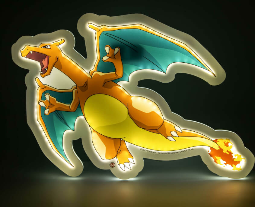 Lampe Murale Style Néon Dracaufeu Pokémon