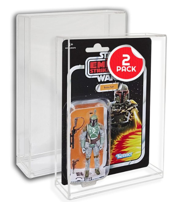 Acrylic Display Case for Star Wars & GI-Joe Carded 3.75" Action Figure Pack of 2