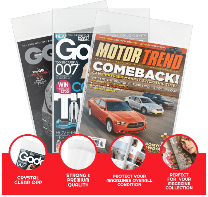 EVORETRO Comic Boards & Bags – New Magazine Size (200 Pack)