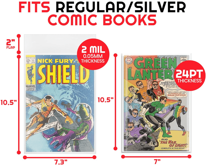 Comic Book Boards and Bags for Silver Age Storage – 200 Pack