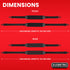 Dimensions of a black strap on a red background with 'EVORETRO' branding.