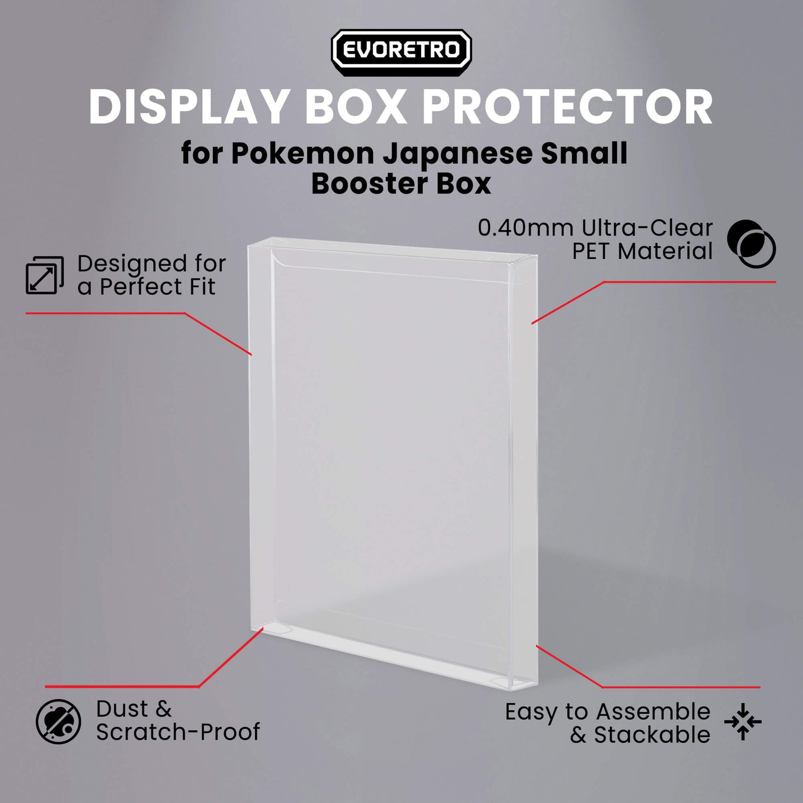 Protecteurs PET pour booster packs Pokémon (emballage carton, 0,40 mm, paquet de 10)