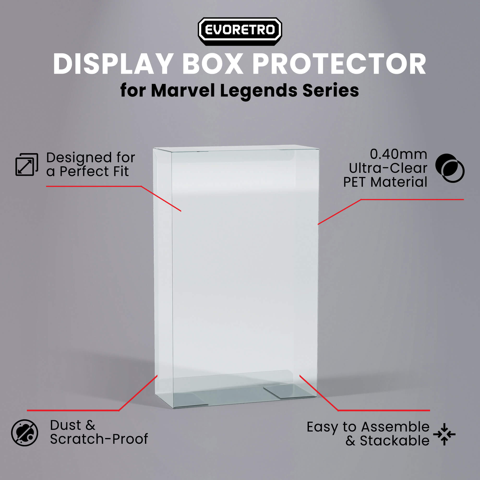 Marvel Legends PET Protectors – 10-Pack for Action Figures