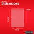 Measurement chart for outer dimensions with Evoretro branding on a red background