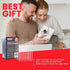 Man and woman opening a gift together with a product display of semi-rigid card holders.