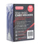 A pack of 50 EVORETRO Semi-Rigid Card Holders in a plastic packaging with a label showing the product details.