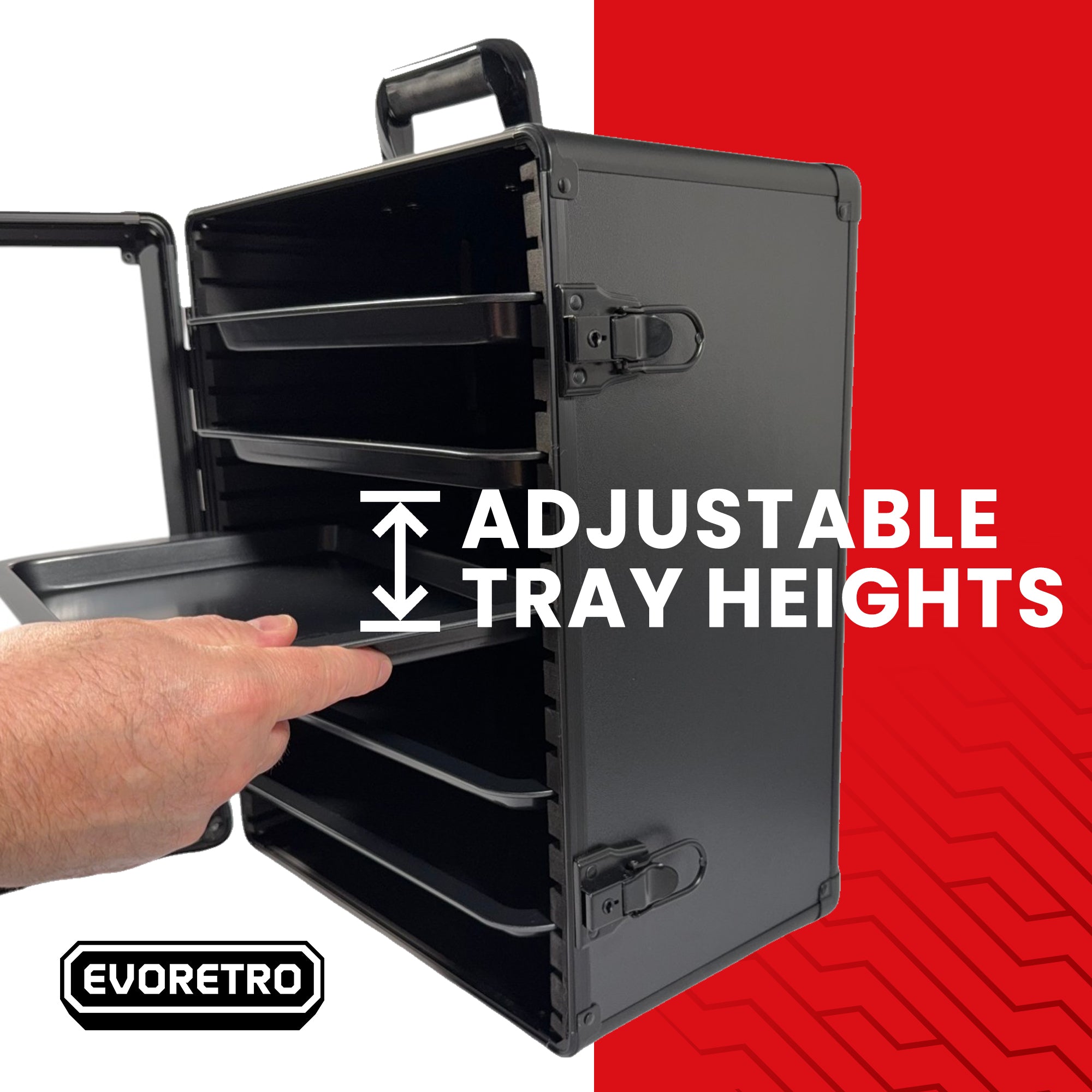 Aluminum Miniatures Display & Carry Case w/ 5 Metal Trays for Collectible Figures and Models