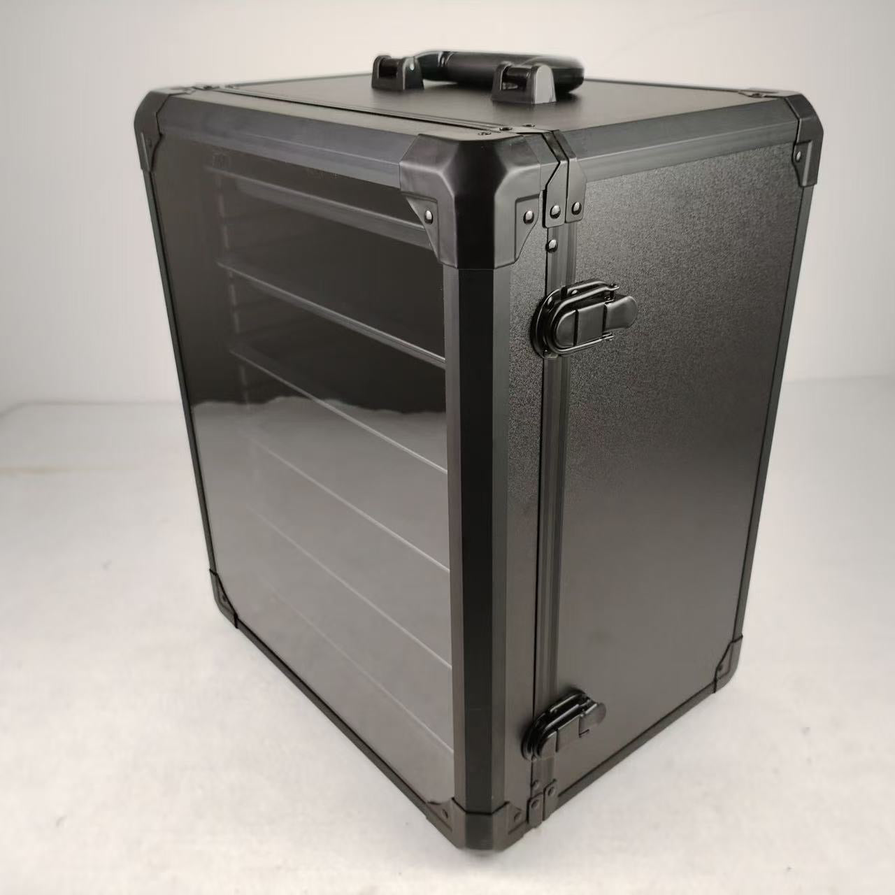 Aluminum Miniatures Display & Carry Case w/ 5 Metal Trays for Collectible Figures and Models