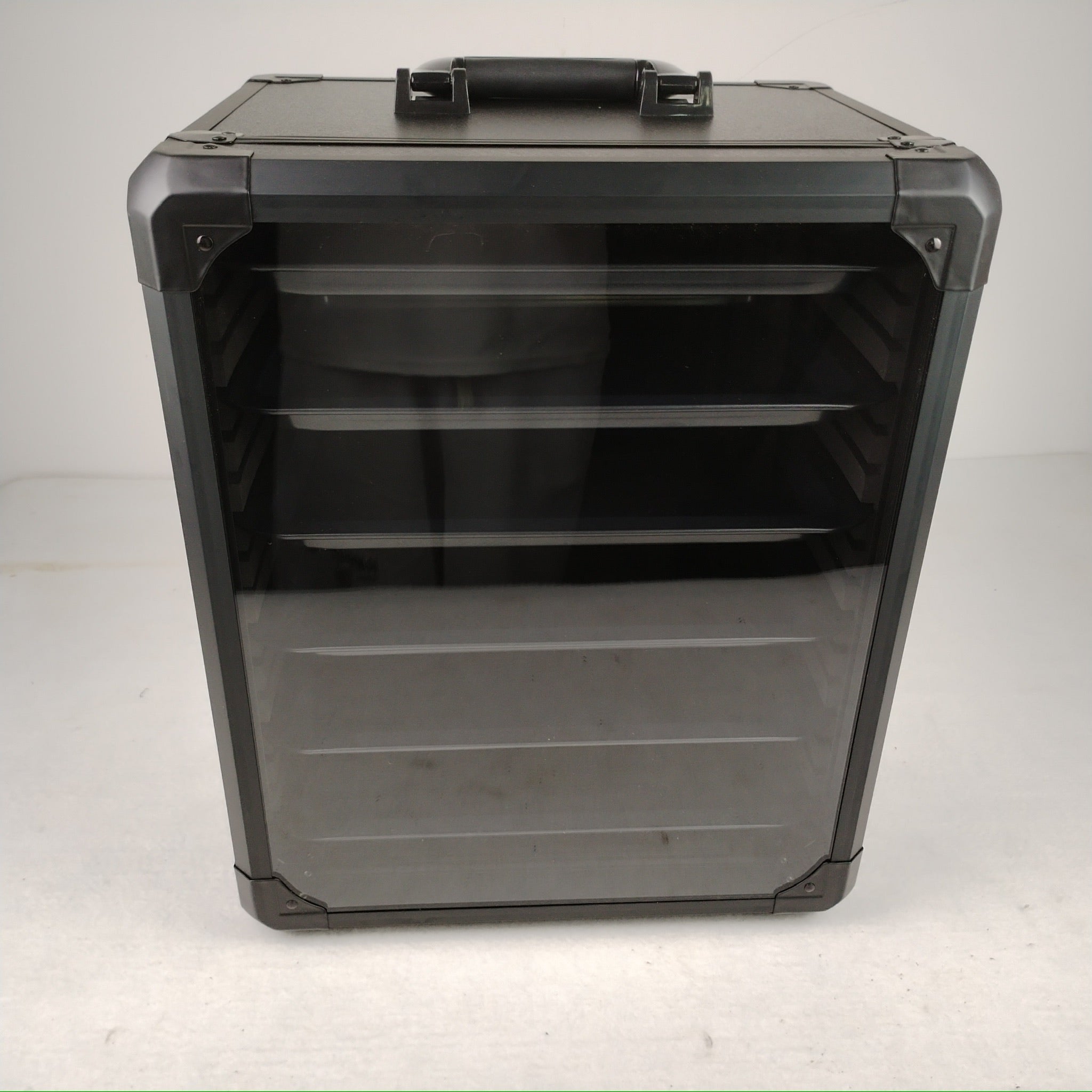 Aluminum Miniatures Display & Carry Case w/ 5 Metal Trays for Collectible Figures and Models