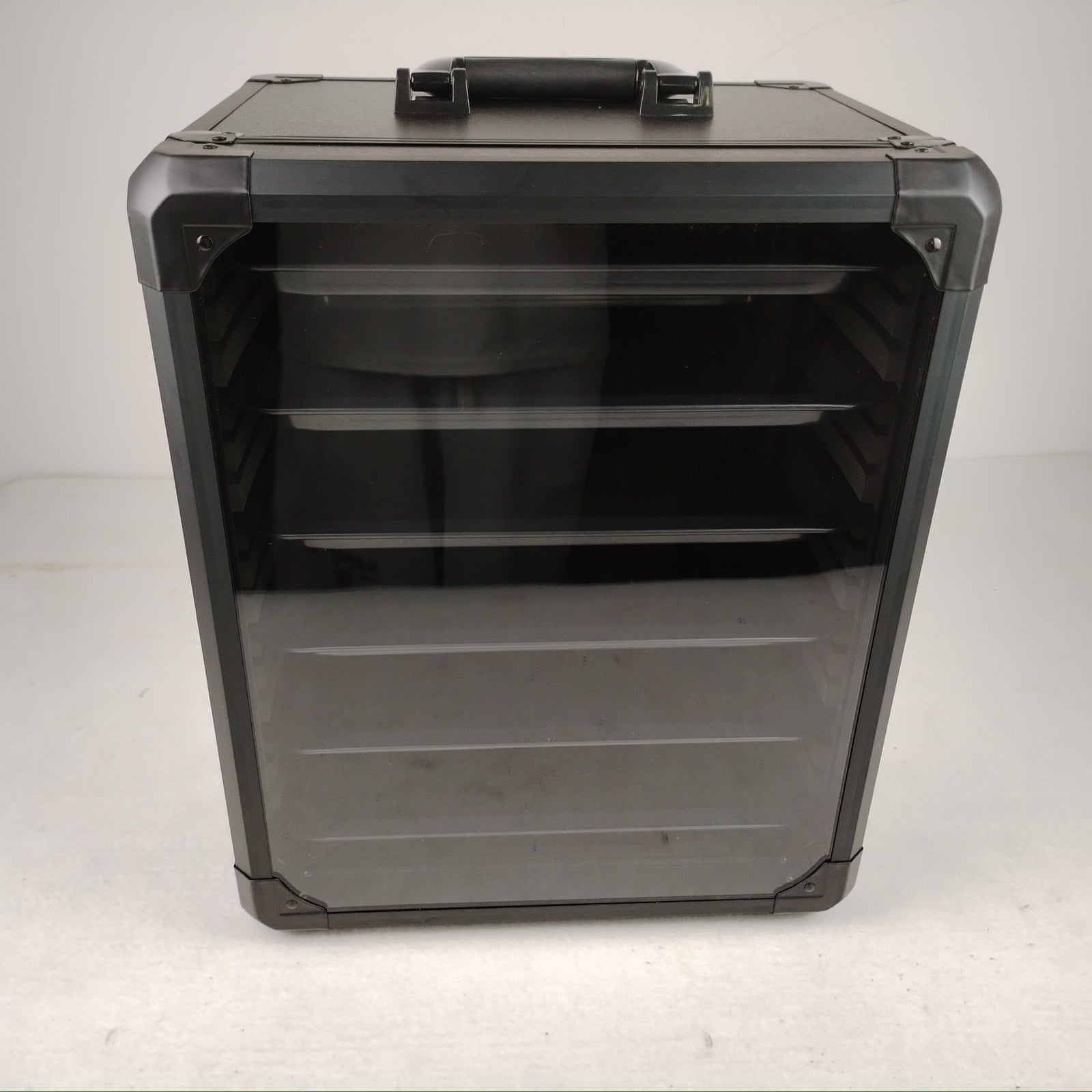 Aluminum Miniatures Display & Carry Case w/ 5 Metal Trays for Collectible Figures and Models
