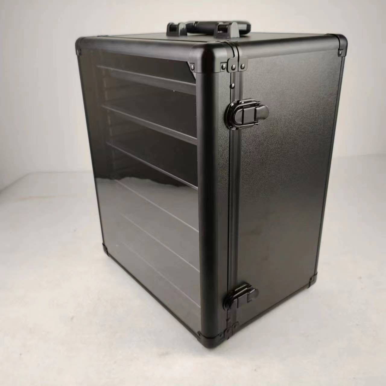 Aluminum Miniatures Display & Carry Case w/ 5 Metal Trays for Collectible Figures and Models