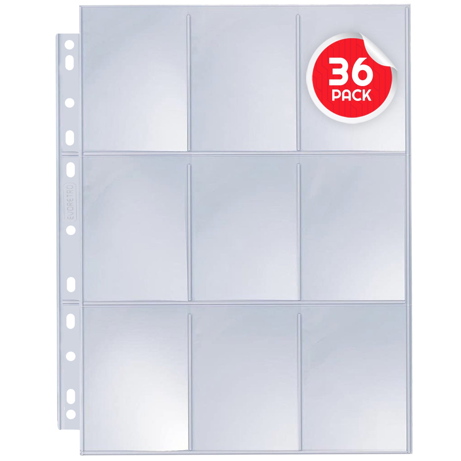 EVORETRO 9-Pocket Binder Pages for Trading Cards | 40 Sheets