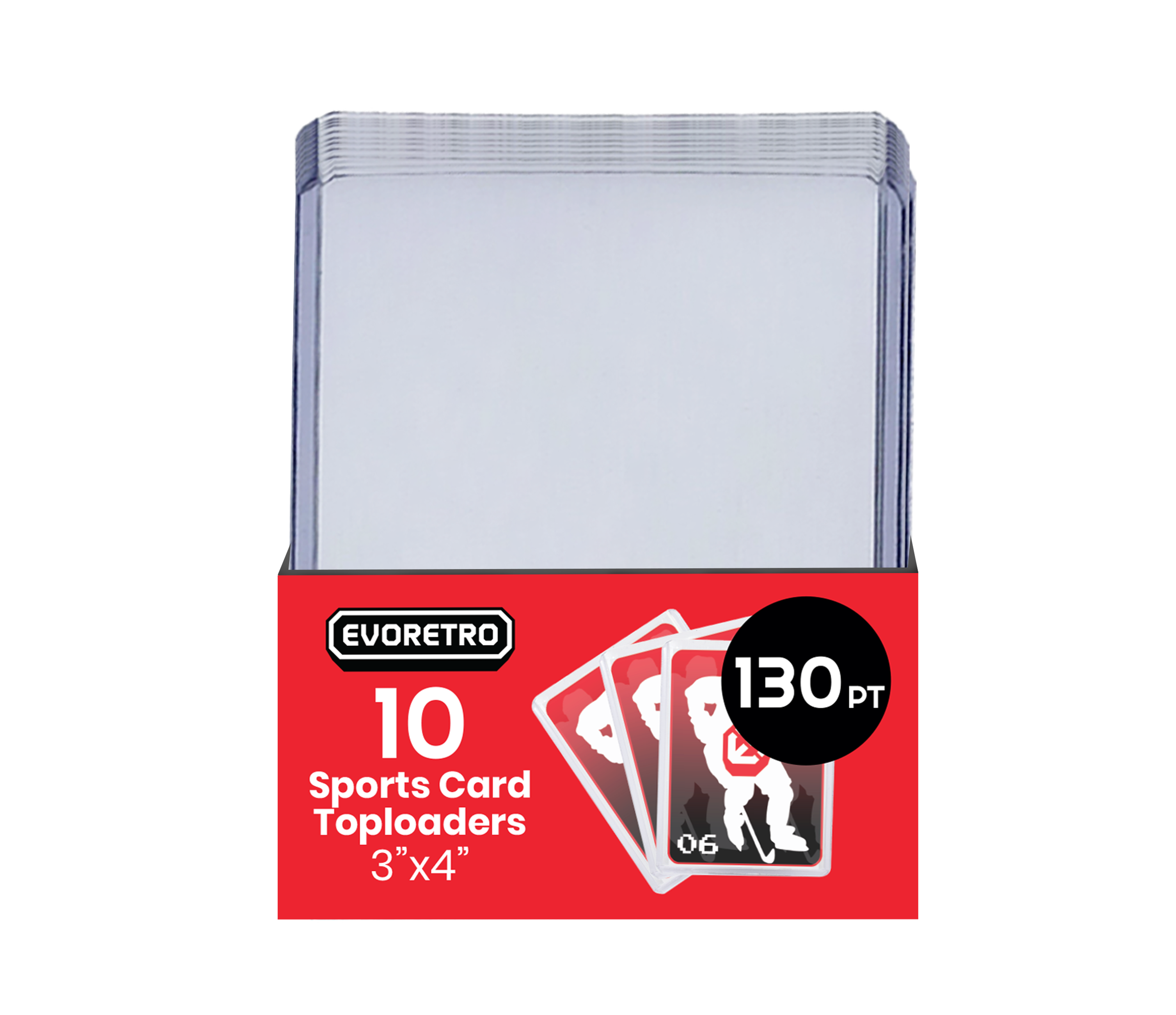 Porte-cartes toploader EVORETRO 3 × 4 130 pt — paquet de 10
