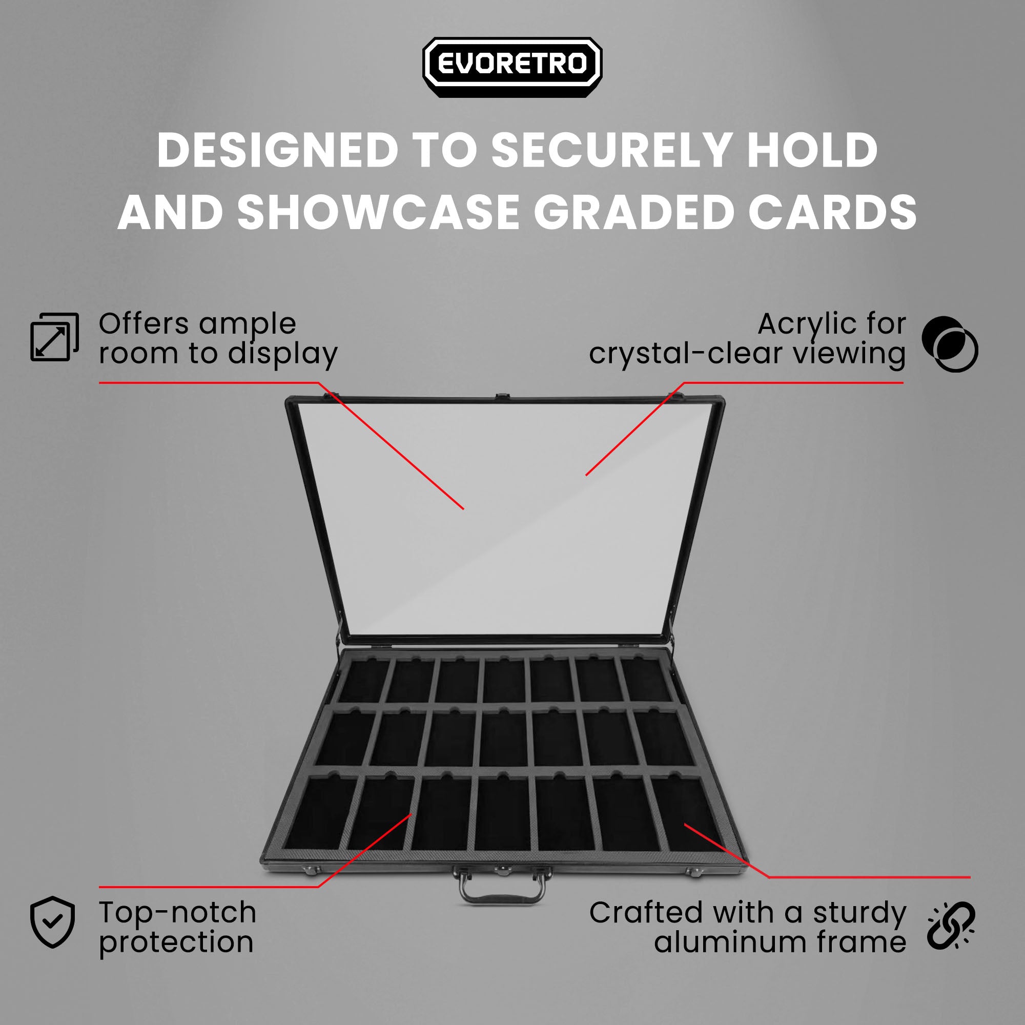 Graded Card Display Case – 21-Slot Secure Showcase