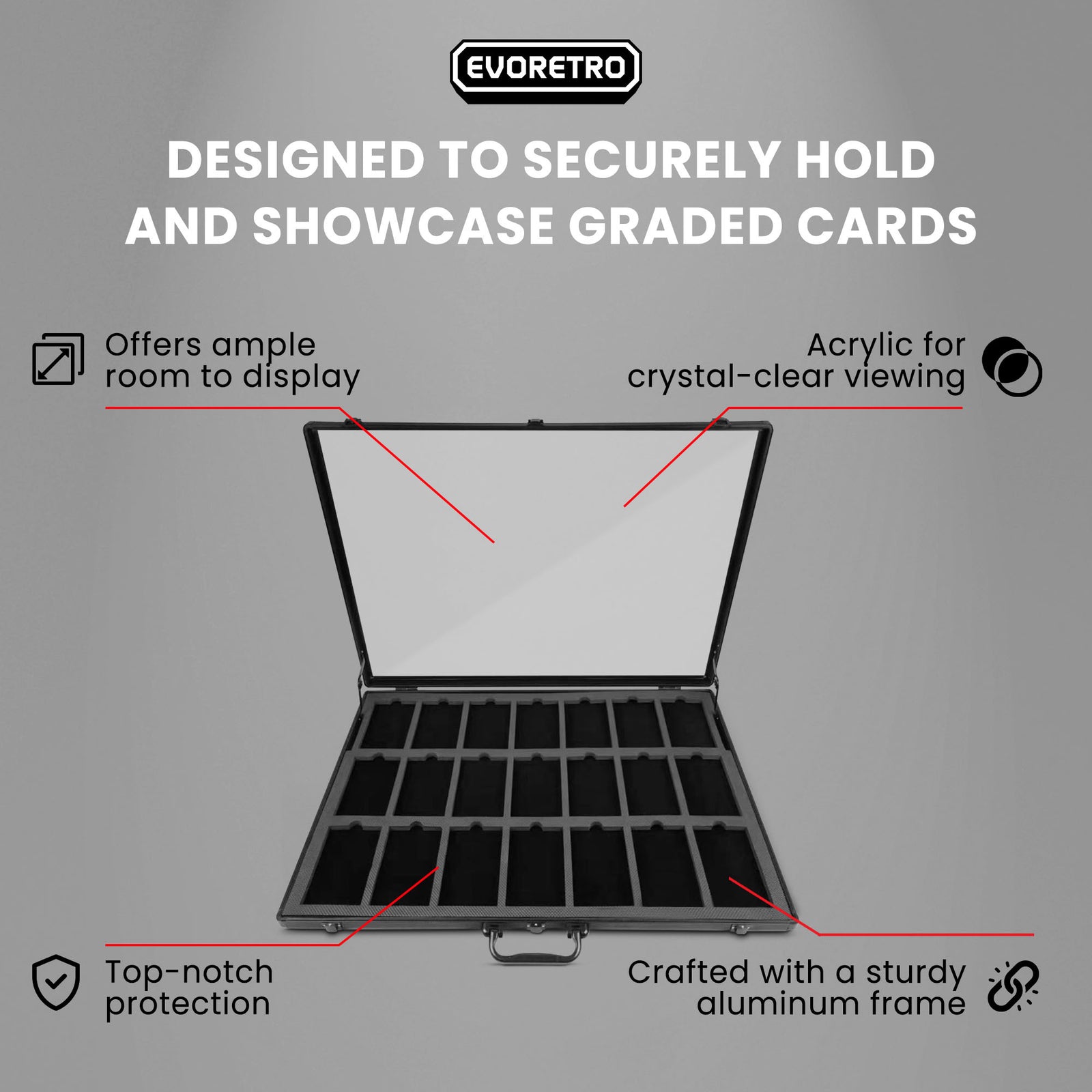 Graded Card Display Case – 21-Slot Secure Showcase