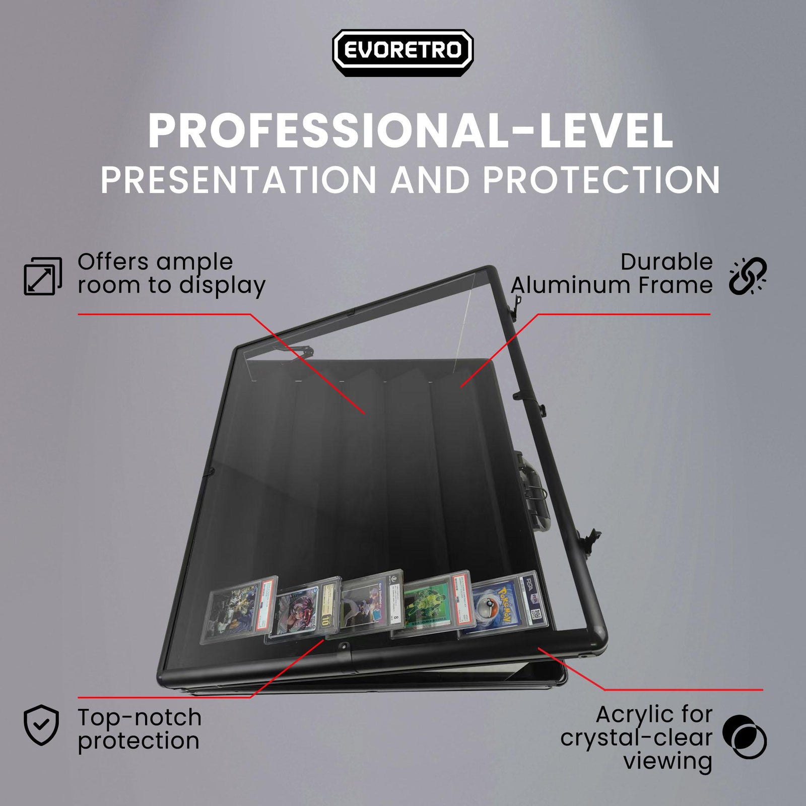 Lockable Aluminum Display Case – Secure Collectible Showcase