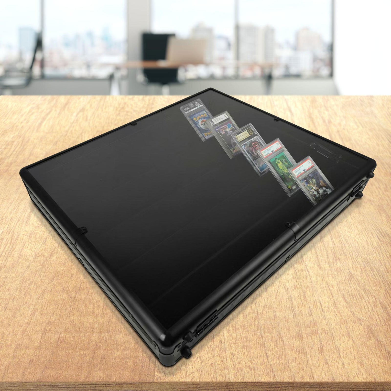 Lockable Aluminum Display Case – Secure Collectible Showcase