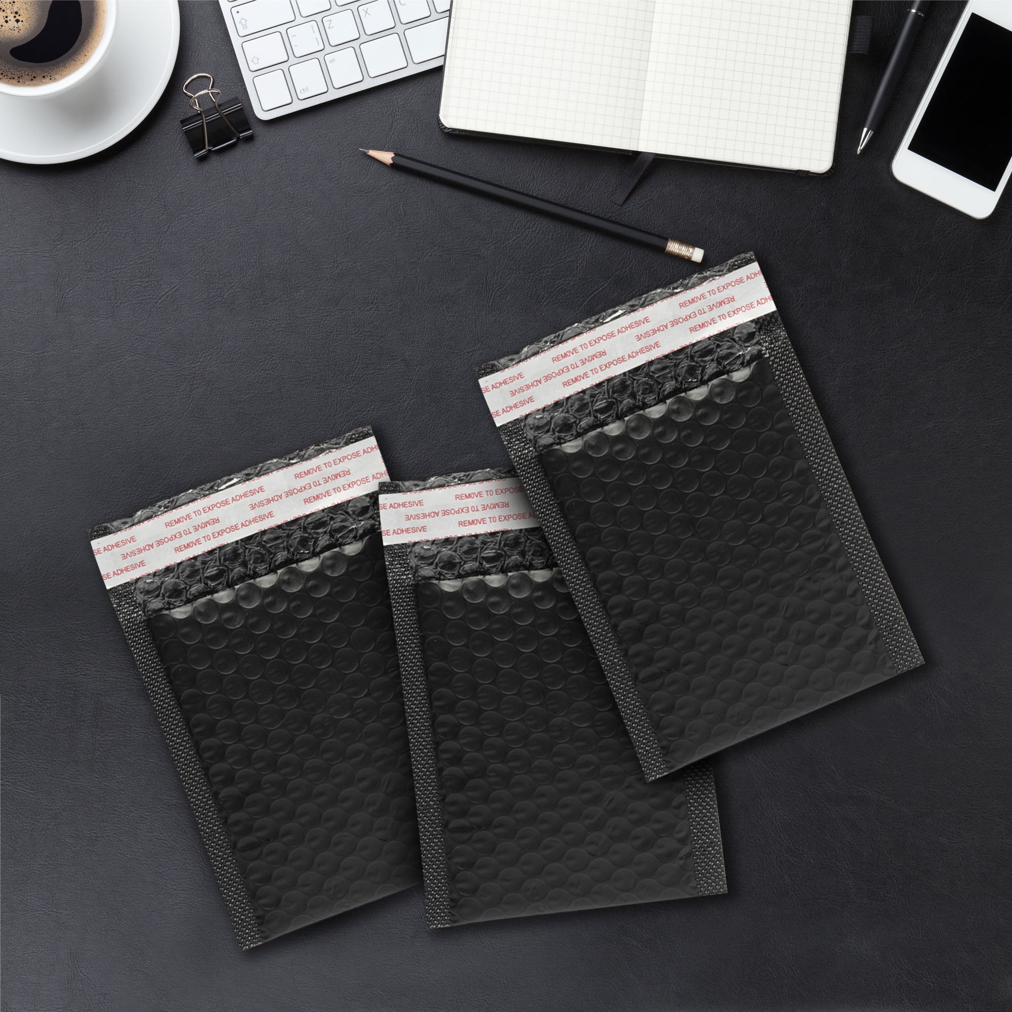 50x Poly Bubble Mailers  6x10" – Black Protective Shipping Envelopes