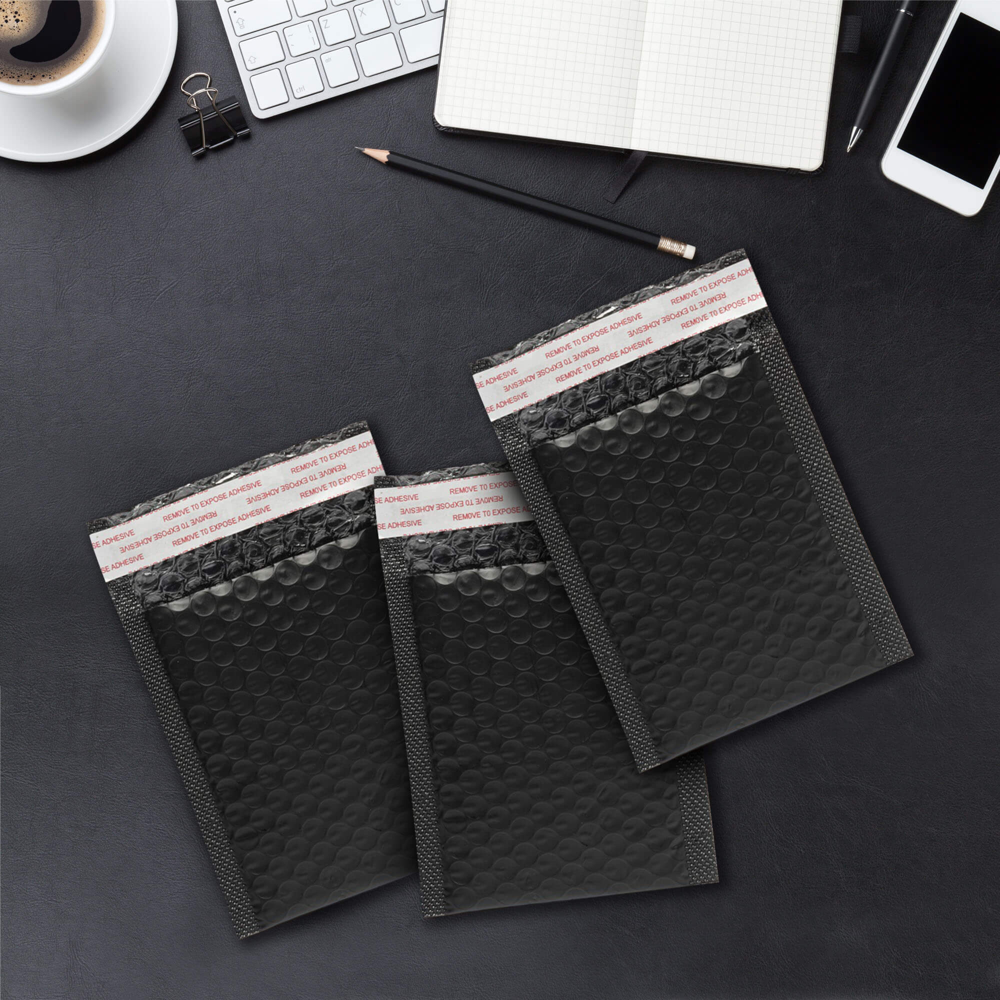 50x Poly Bubble Mailers  6x10" – Black Protective Shipping Envelopes