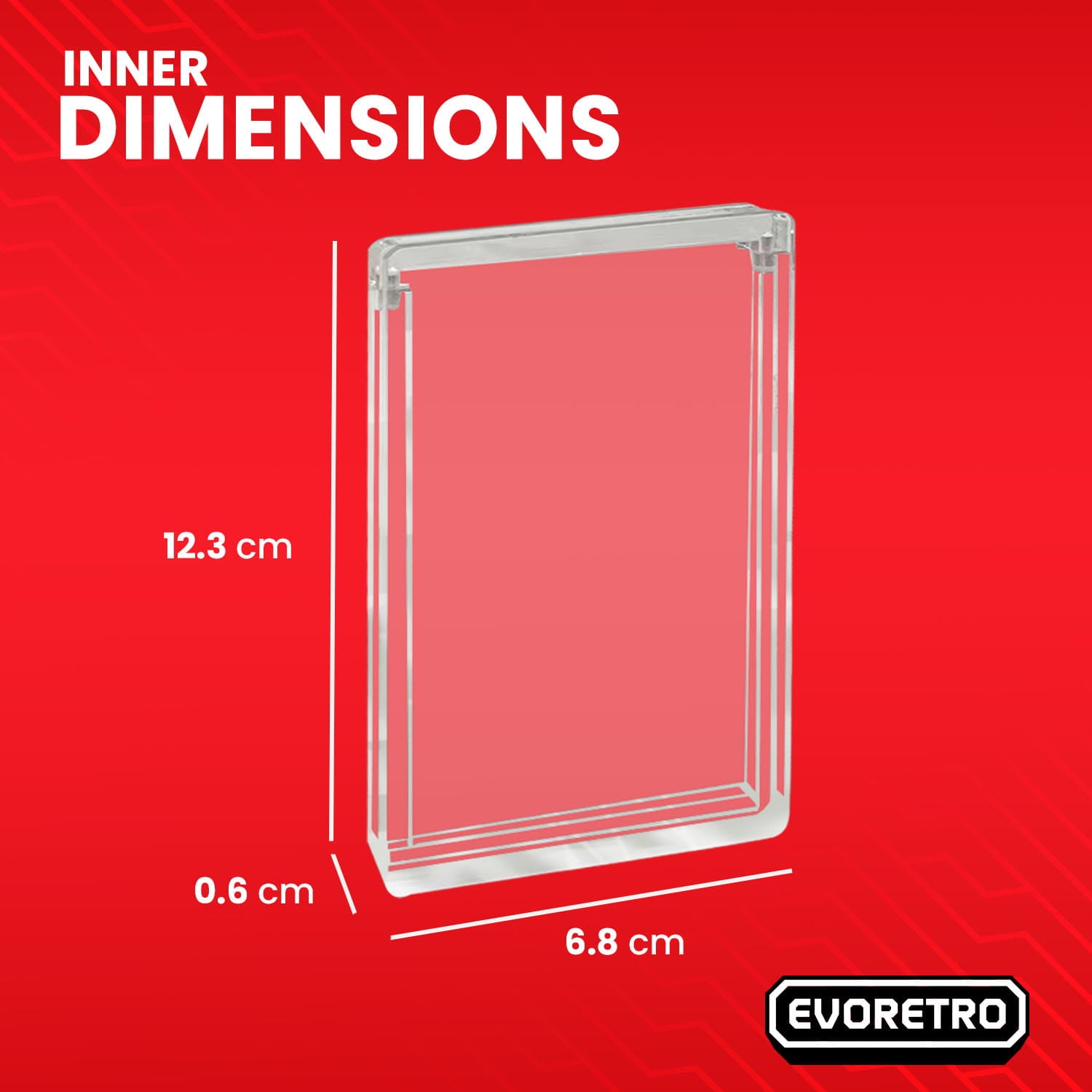 EVORETRO booster pack acrylic case dimensions size for sealed trading card pack protector