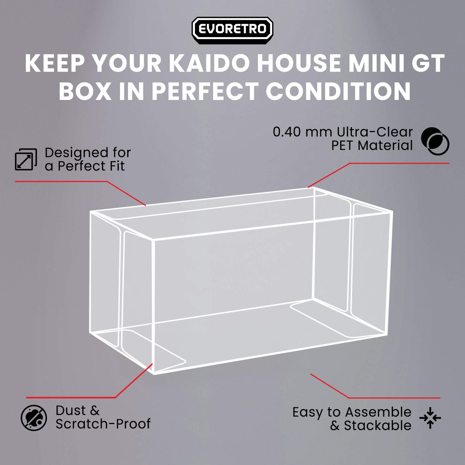 10x PET Box Protectors for Kaido House Mini GT 1:64 Diecast